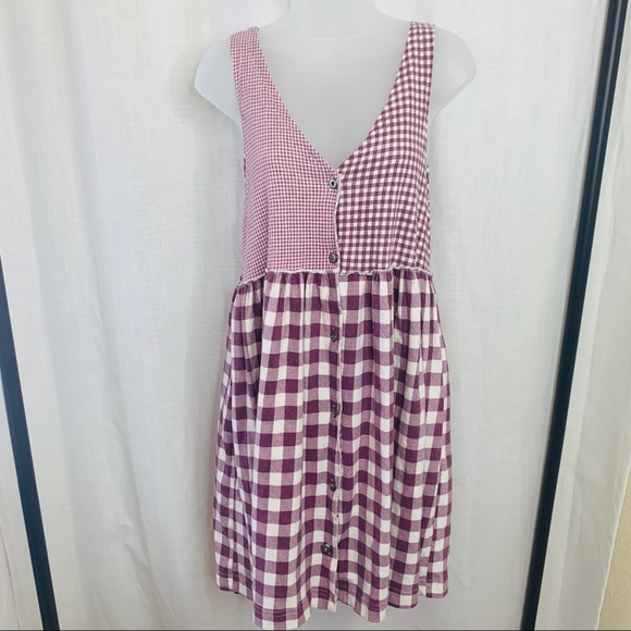 italian club Dresses & Skirts - Vintage Gingham Purple Checked Button Up Dress!